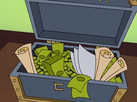 Screenshots from the 2000 Warner Bros. Television cartoon A Friend in Greed