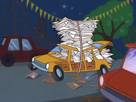 Screenshots from the 2000 Warner Bros. Television cartoon A Friend in Greed