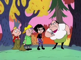 Screenshots from the 2000 Warner Bros. Television cartoon A Friend in Greed