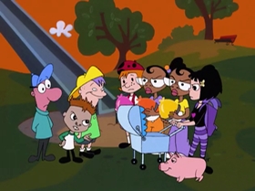 Screenshots from the 2000 Warner Bros. Television cartoon Boyz 