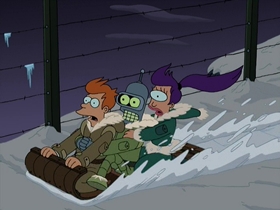 Screenshots from the 2001 Curiosity Company cartoon A Tale of Two Santas