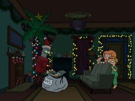 Screenshots from the 2001 Curiosity Company cartoon A Tale of Two Santas