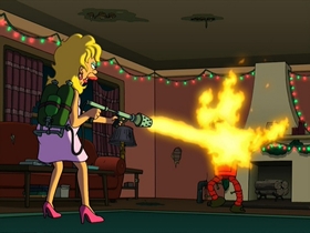 Screenshots from the 2001 Curiosity Company cartoon A Tale of Two Santas