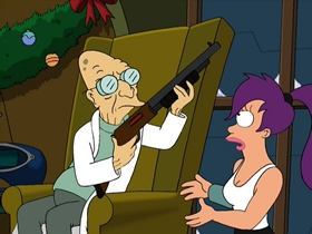 Screenshots from the 2001 Curiosity Company cartoon A Tale of Two Santas