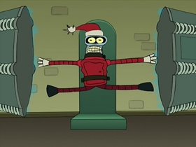 Screenshots from the 2001 Curiosity Company cartoon A Tale of Two Santas