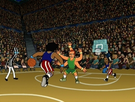 Screenshots from the 2001 Curiosity Company cartoon Time Keeps On Slippin