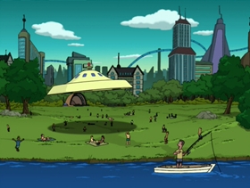 Screenshots from the 2001 Curiosity Company cartoon Time Keeps On Slippin