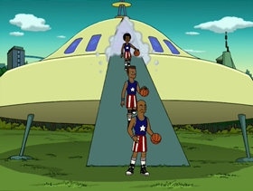 Screenshots from the 2001 Curiosity Company cartoon Time Keeps On Slippin