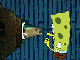 Screenshots from the 2001 United Plankton Pictures cartoon Procrastination