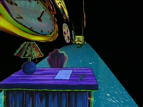 Screenshots from the 2001 United Plankton Pictures cartoon Procrastination