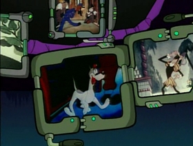 Screenshots from the 2001 Nickelodeon cartoon Invasion of the Idiot Dog Brain