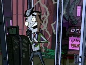 Screenshots from the 2001 Nickelodeon cartoon Invasion of the Idiot Dog Brain