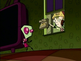 Screenshots from the 2001 Nickelodeon cartoon Invasion of the Idiot Dog Brain
