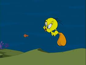 Screenshots from the 2001 Warner Bros. cartoon Speared, Seared and Feared