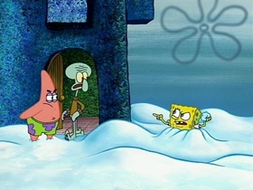 Screenshots from the 2002 United Plankton Pictures cartoon Snowball Effect