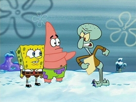 Screenshots from the 2002 United Plankton Pictures cartoon Snowball Effect