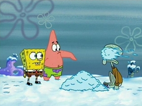 Screenshots from the 2002 United Plankton Pictures cartoon Snowball Effect