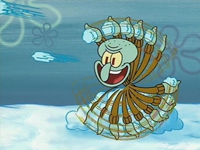 Screenshots from the 2002 United Plankton Pictures cartoon Snowball Effect