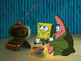 Screenshots from the 2002 United Plankton Pictures cartoon Snowball Effect