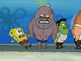 Screenshots from the 2002 United Plankton Pictures cartoon No Weenies Allowed