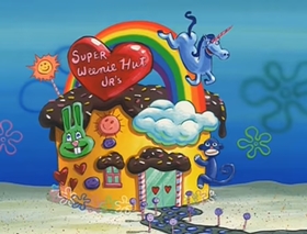 Screenshots from the 2002 United Plankton Pictures cartoon No Weenies Allowed