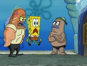 Screenshots from the 2002 United Plankton Pictures cartoon No Weenies Allowed