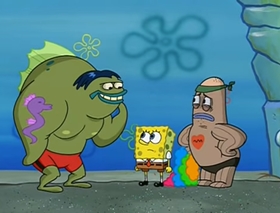 Screenshots from the 2002 United Plankton Pictures cartoon No Weenies Allowed