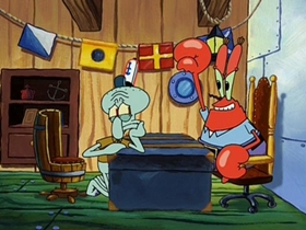 Screenshots from the 2002 United Plankton Pictures cartoon Squilliam Returns
