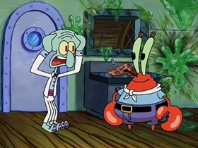 Screenshots from the 2002 United Plankton Pictures cartoon Squilliam Returns