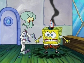 Screenshots from the 2002 United Plankton Pictures cartoon Squilliam Returns