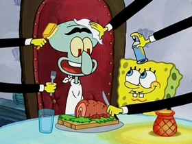 Screenshots from the 2002 United Plankton Pictures cartoon Squilliam Returns