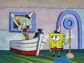 Screenshots from the 2002 United Plankton Pictures cartoon Squilliam Returns