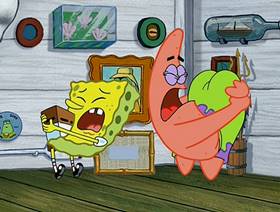 Screenshots from the 2002 United Plankton Pictures cartoon Wet Painters