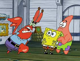 Screenshots from the 2002 United Plankton Pictures cartoon Wet Painters