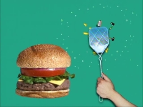 Screenshots from the 2002 United Plankton Pictures cartoon Krusty Krab Training Video