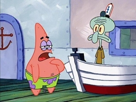 Screenshots from the 2002 United Plankton Pictures cartoon Krusty Krab Training Video