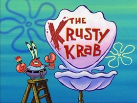 Screenshots from the 2002 United Plankton Pictures cartoon Krusty Krab Training Video