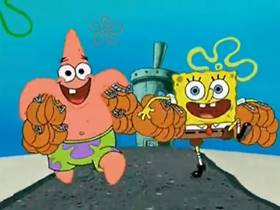 Screenshots from the 2002 United Plankton Pictures cartoon Chocolate with Nuts