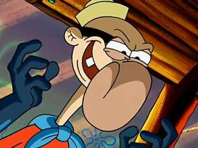 Screenshots from the 2002 United Plankton Pictures cartoon Mermaid Man and Barnacle Boy V