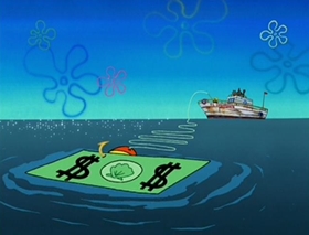 Screenshots from the 2002 United Plankton Pictures cartoon Clams