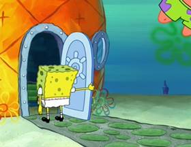 Screenshots from the 2003 United Plankton Pictures cartoon The Sponge Who Could Fly