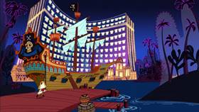 Screenshots from the 2003 Warner Bros. cartoon Hare and Loathing in Las Vegas