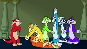 Screenshots from the 2003 Warner Bros. cartoon Museum Scream