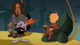 Screenshots from the 2003 Warner Bros. cartoon Duck Dodgers in Attack of the Drones