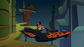 Screenshots from the 2003 Warner Bros. cartoon Duck Dodgers in Attack of the Drones