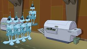 Screenshots from the 2003 Warner Bros. cartoon Duck Dodgers in Attack of the Drones