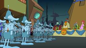 Screenshots from the 2003 Warner Bros. cartoon Duck Dodgers in Attack of the Drones