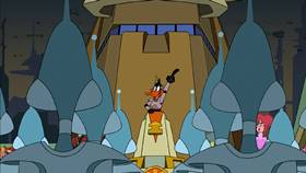 Screenshots from the 2003 Warner Bros. cartoon Duck Dodgers in Attack of the Drones