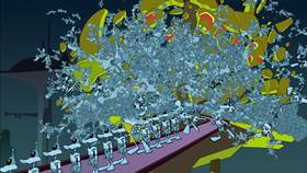 Screenshots from the 2003 Warner Bros. cartoon Duck Dodgers in Attack of the Drones