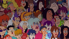 Screenshots from the 2003 Warner Bros. cartoon My Generation G...G...Gap